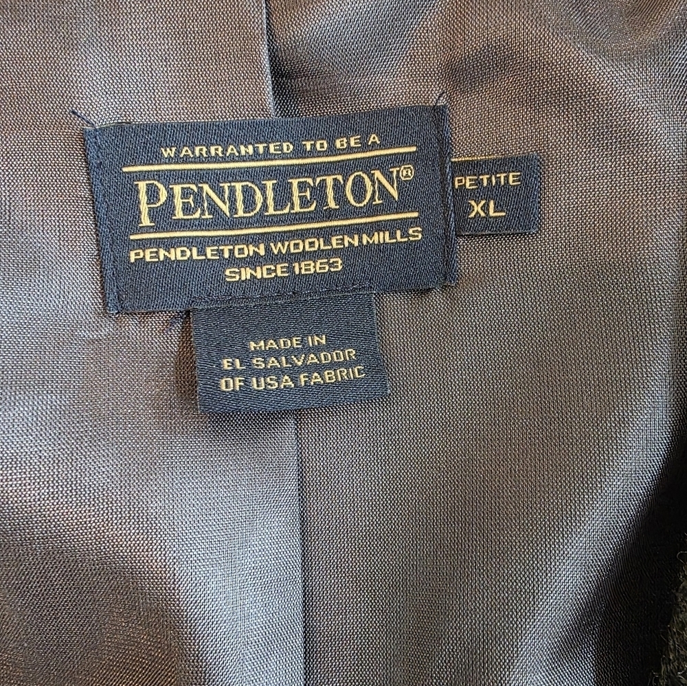 Pendleton Woolen Mills Vintage Plaid Wool Blazer Coat Petite XL - Picture 9 of 12
